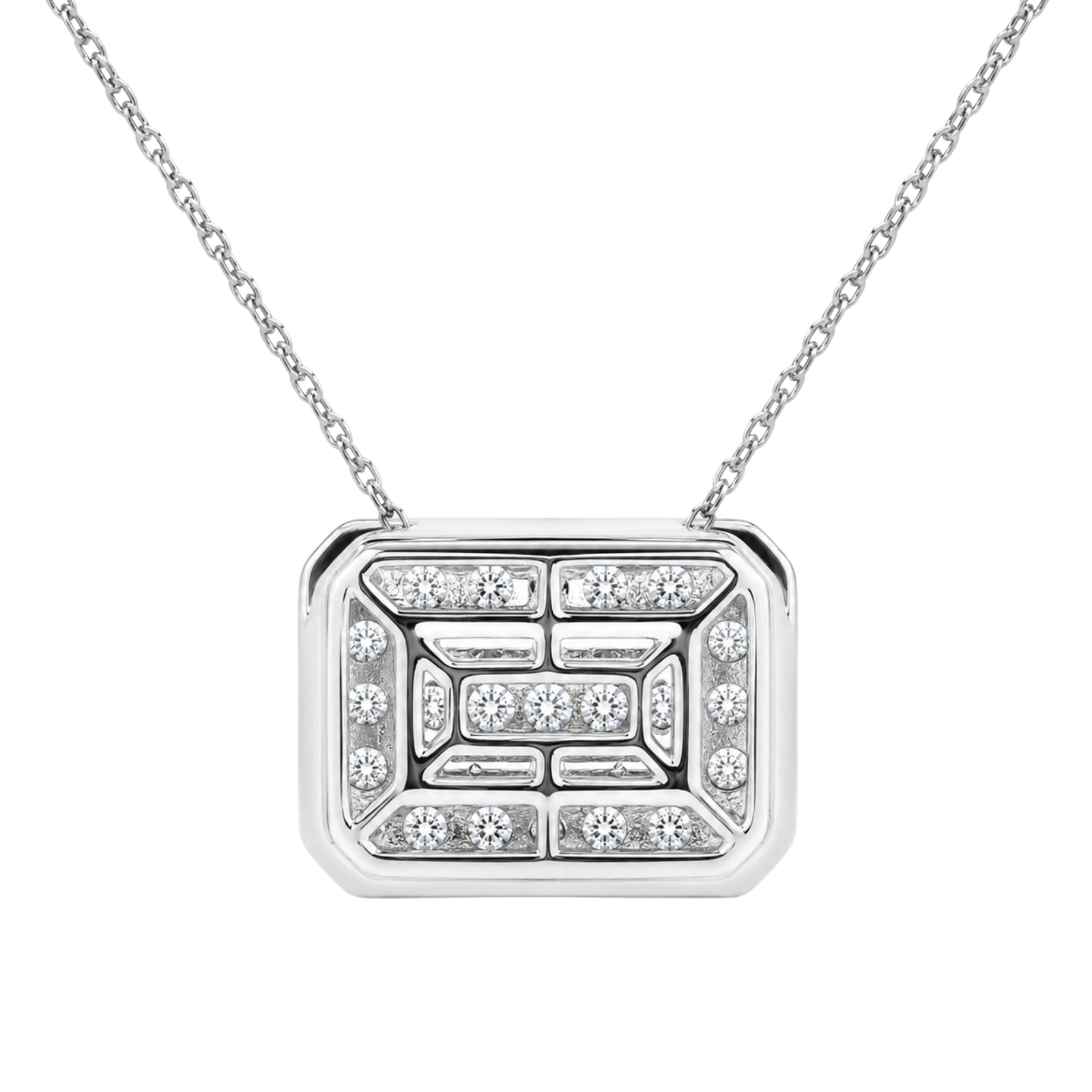 Diamonair Lab Grown Diamond (F/VS+) 2.00 carat Round cut Sterling Silver Circle Pendant - Sterling Silver | Gold over Silver