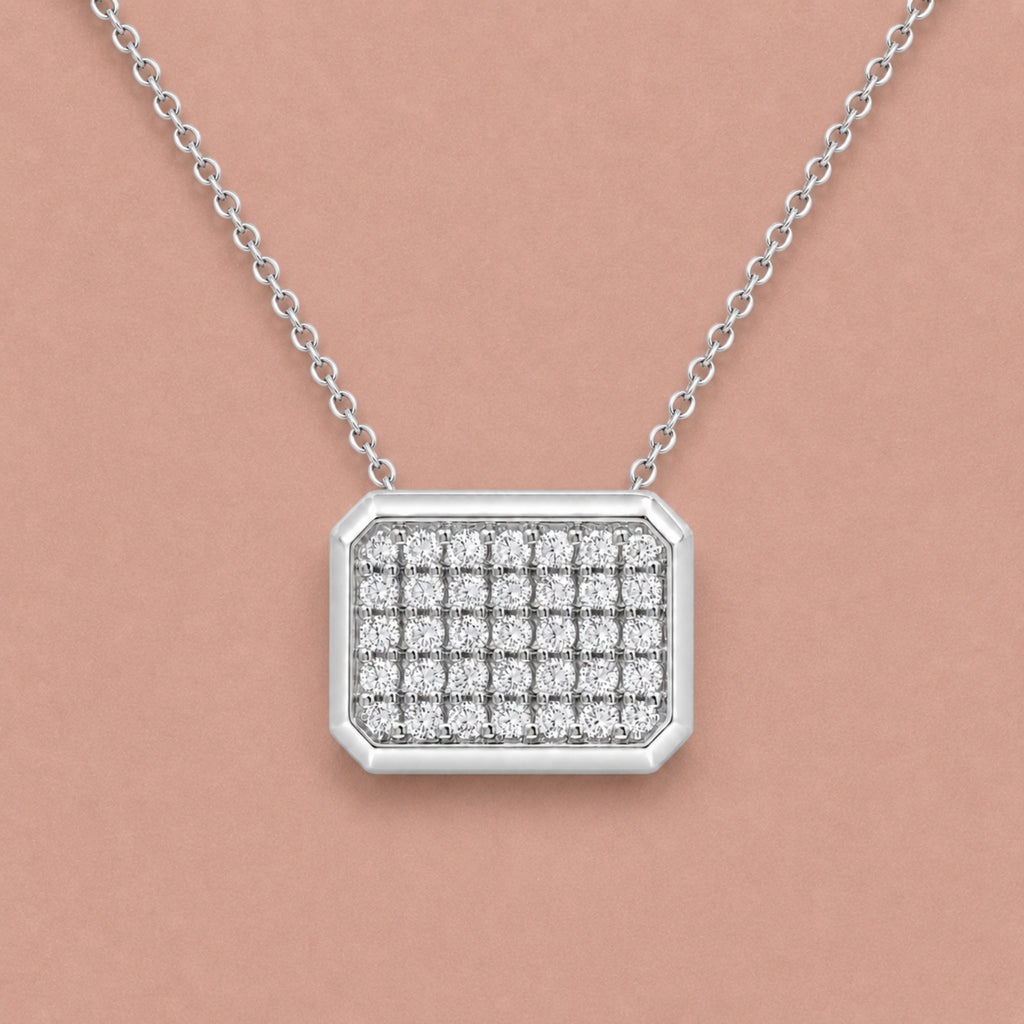 Diamonair Lab Grown Diamond (F/VS+) 2.00 carat Round cut Sterling Silver Circle Pendant - Sterling Silver | Gold over Silver