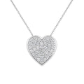 Diamonair Lab Grown Diamond (F/VS+) 1.00 carat Round cut Sterling Silver Heart Pendant - Sterling Silver