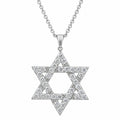 Diamonair Lab Grown Diamond (F/VS+) 2.00 carat Round cut Sterling Silver Star Pendant - Sterling Silver | Gold over Silver