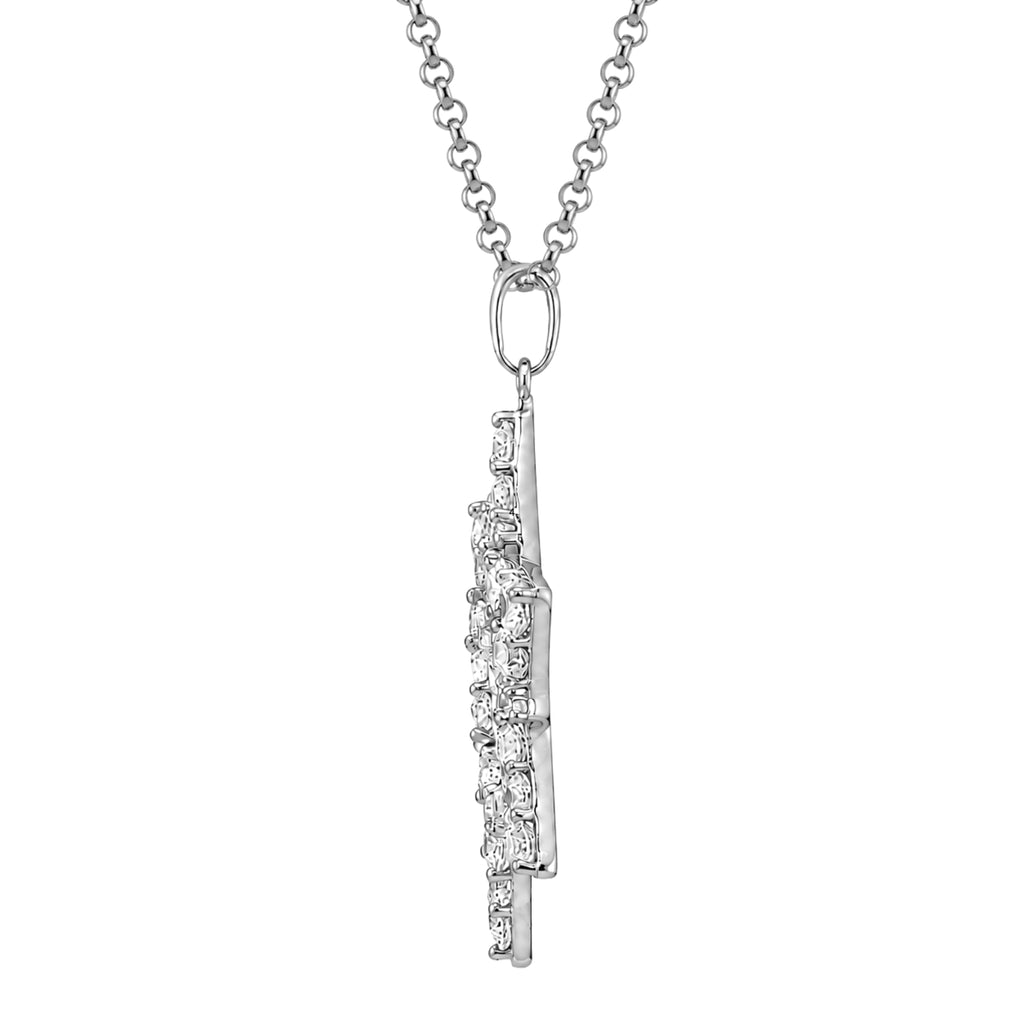 Diamonair Lab Grown Diamond (F/VS+) 2.00 carat Round cut Sterling Silver Star Pendant - Sterling Silver | Gold over Silver