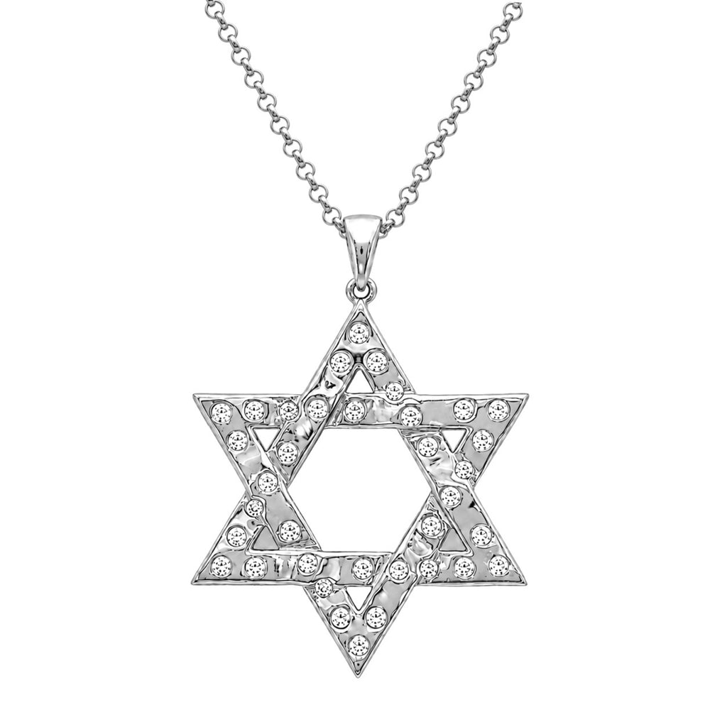 Diamonair Lab Grown Diamond (F/VS+) 2.00 carat Round cut Sterling Silver Star Pendant - Sterling Silver | Gold over Silver