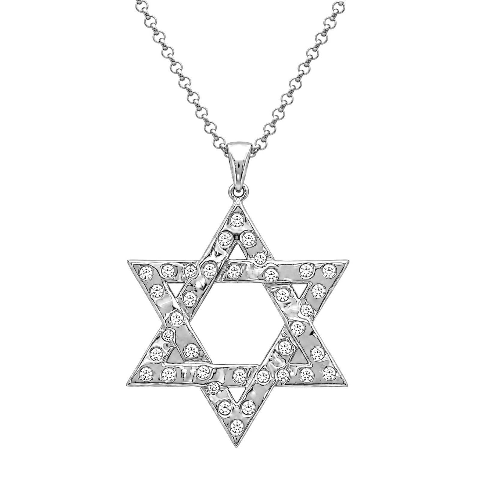 Diamonair Lab Grown Diamond (F/VS+) 2.00 carat Round cut Sterling Silver Star Pendant - Sterling Silver | Gold over Silver
