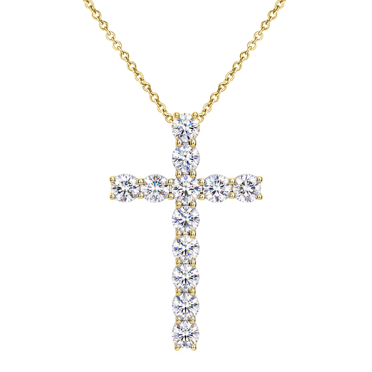 1 ctw Round Cross Pendant Necklace