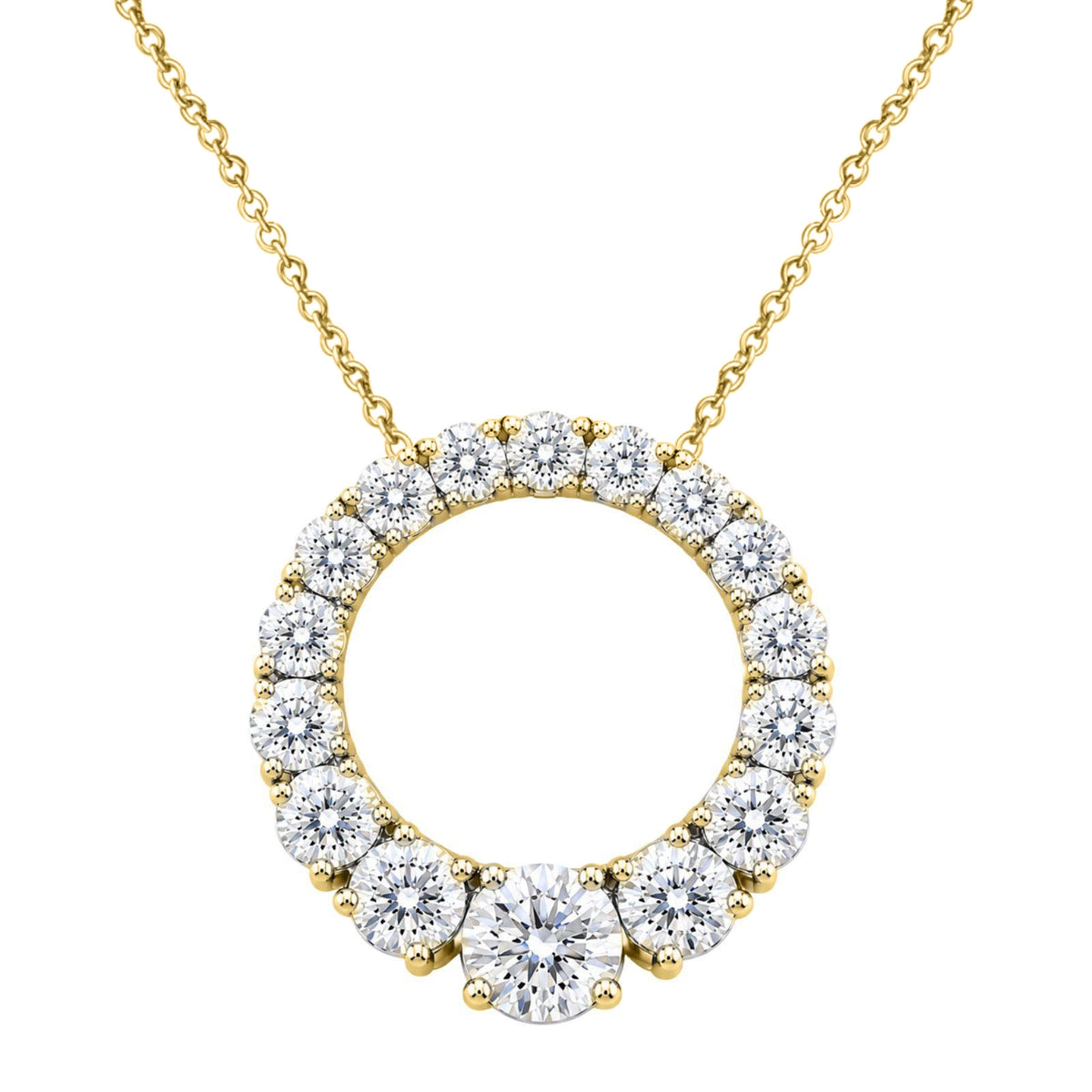 2 ctw Round Pendant Necklace
