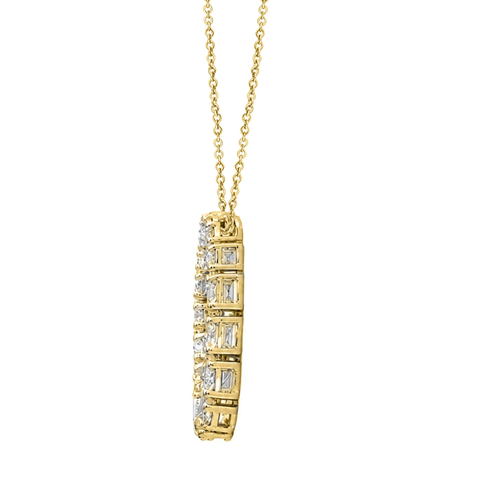 Diamonair Lab Grown Diamond (F/VS+) 2.00 carat Round cut Sterling Silver Circle Pendant - Sterling Silver | Gold over Silver