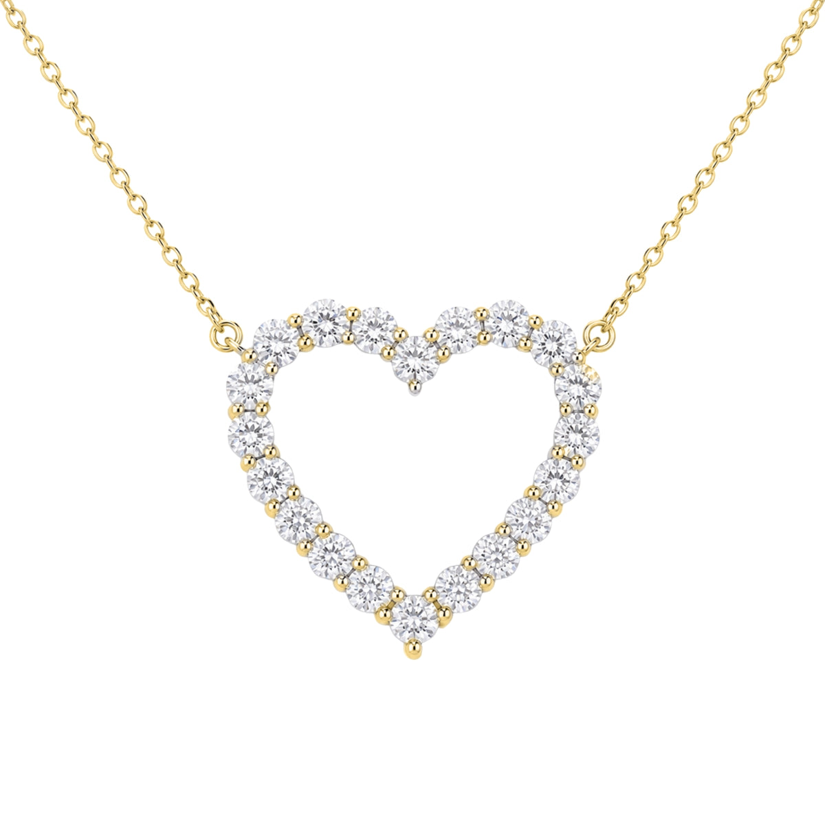 2 ctw Round Heart Pendant Necklace