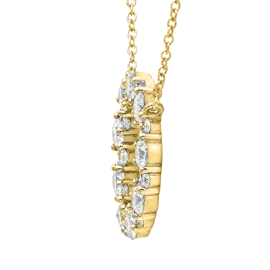 Diamonair Lab Grown Diamond (F/VS+) 2.00 carat Round cut Sterling Silver Circle Pendant - Sterling Silver | Gold over Silver