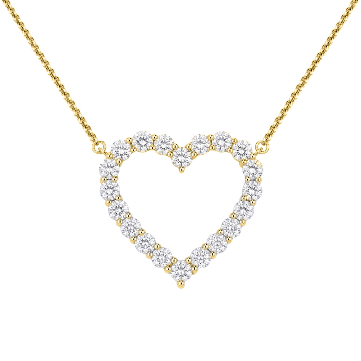 3 ctw Round Heart Pendant Necklace