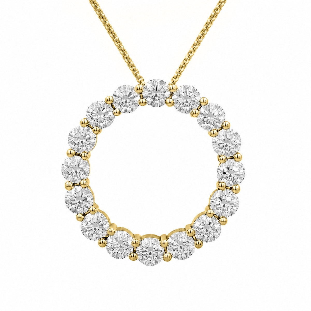 3 ctw Round Pendant Necklace