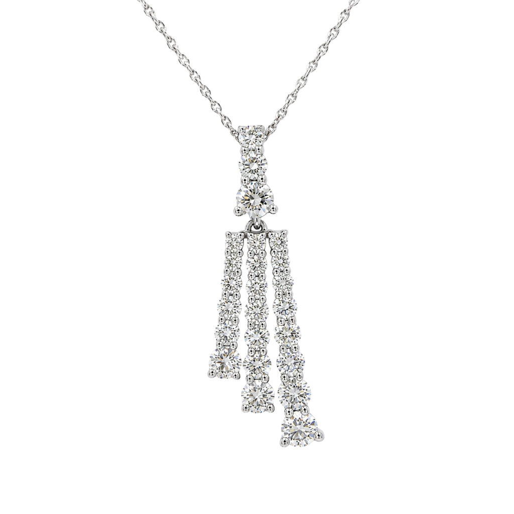 Diamonair Lab Grown Diamond (F/VS+) 2.00 carat Round cut Sterling Silver Pendant - Sterling Silver
