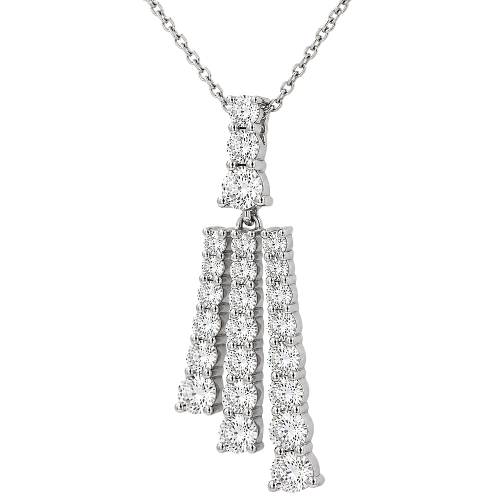 Diamonair Lab Grown Diamond (F/VS+) 2.00 carat Round cut Sterling Silver Pendant - Sterling Silver
