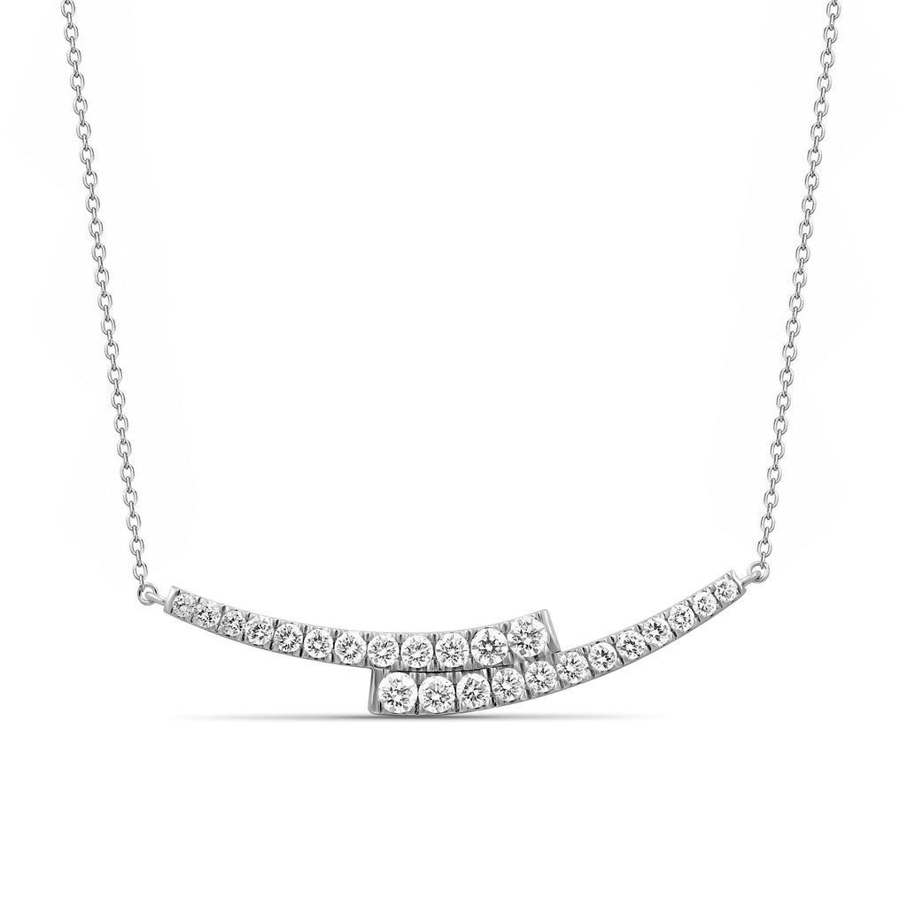 Diamonair Lab Grown Diamond (F/VS+) 2.00 carat Round cut Sterling Silver Smile Necklace - Sterling Silver | Gold over Silver