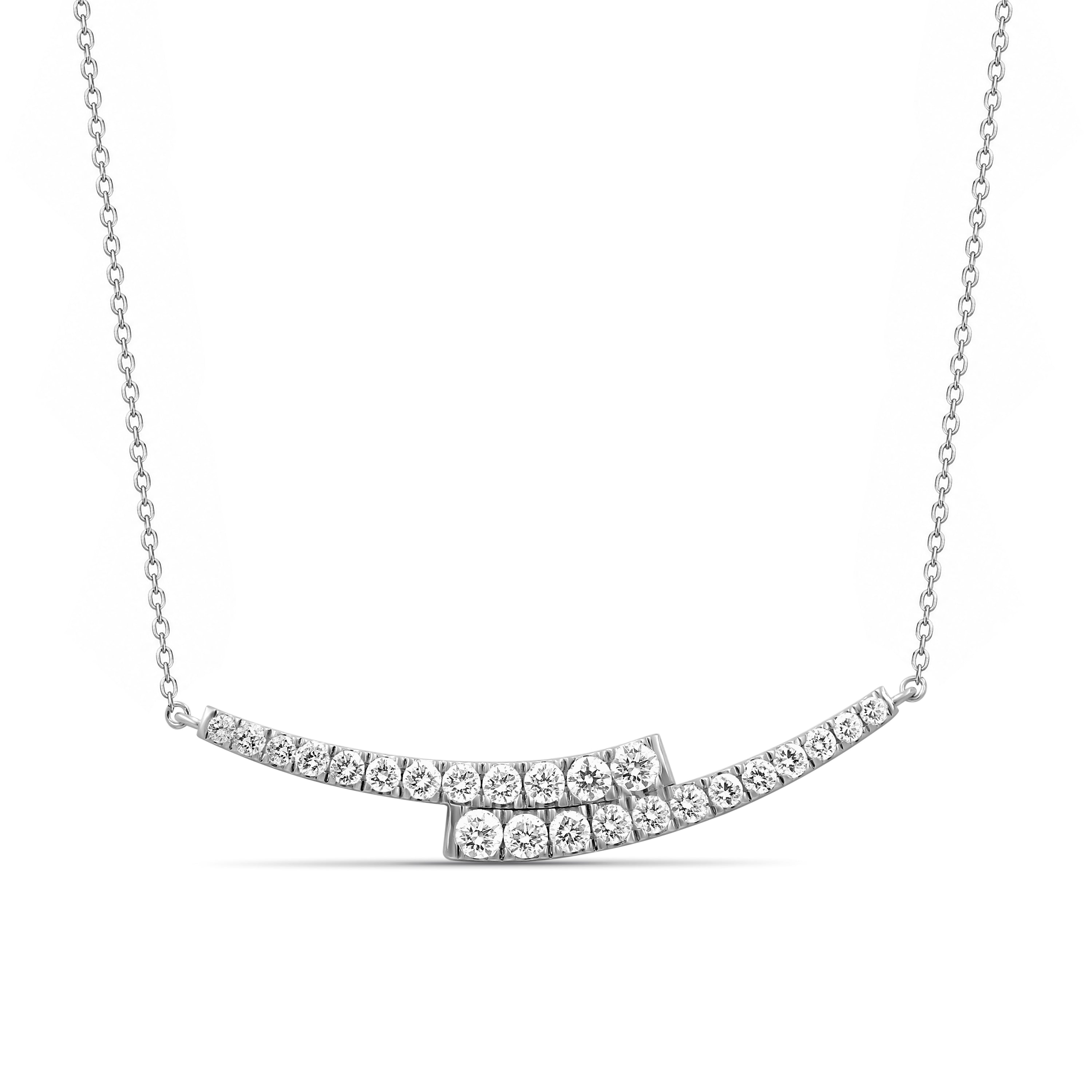 Diamonair Lab Grown Diamond (F/VS+) 2.00 carat Round cut Sterling Silver Smile Necklace - Sterling Silver | Gold over Silver