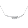 Diamonair Lab Grown Diamond (F/VS+) 2.00 carat Round cut Sterling Silver Smile Necklace - Sterling Silver | Gold over Silver