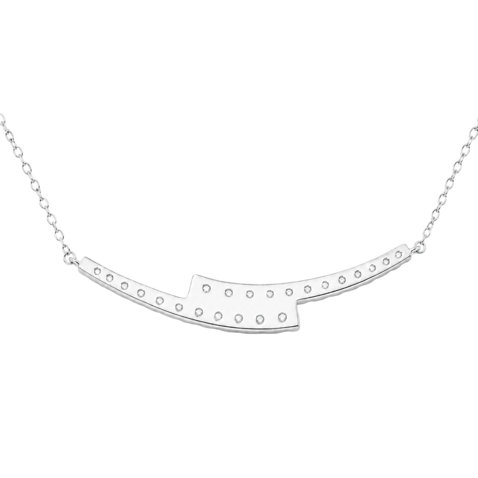 Diamonair Lab Grown Diamond (F/VS+) 2.00 carat Round cut Sterling Silver Smile Necklace - Sterling Silver | Gold over Silver