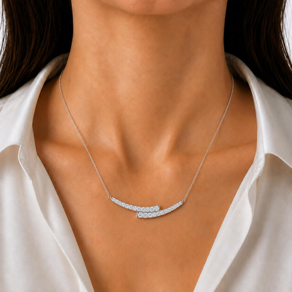 Diamonair Smile Necklace Set - Lab Grown Diamond Sterling Silver Necklace