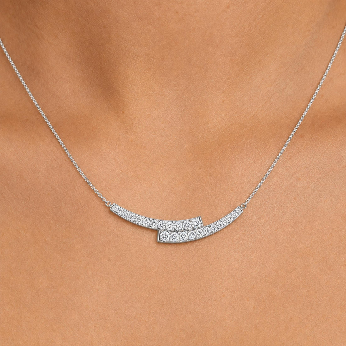Diamonair Smile Necklace Set - Lab Grown Diamond Sterling Silver Necklace