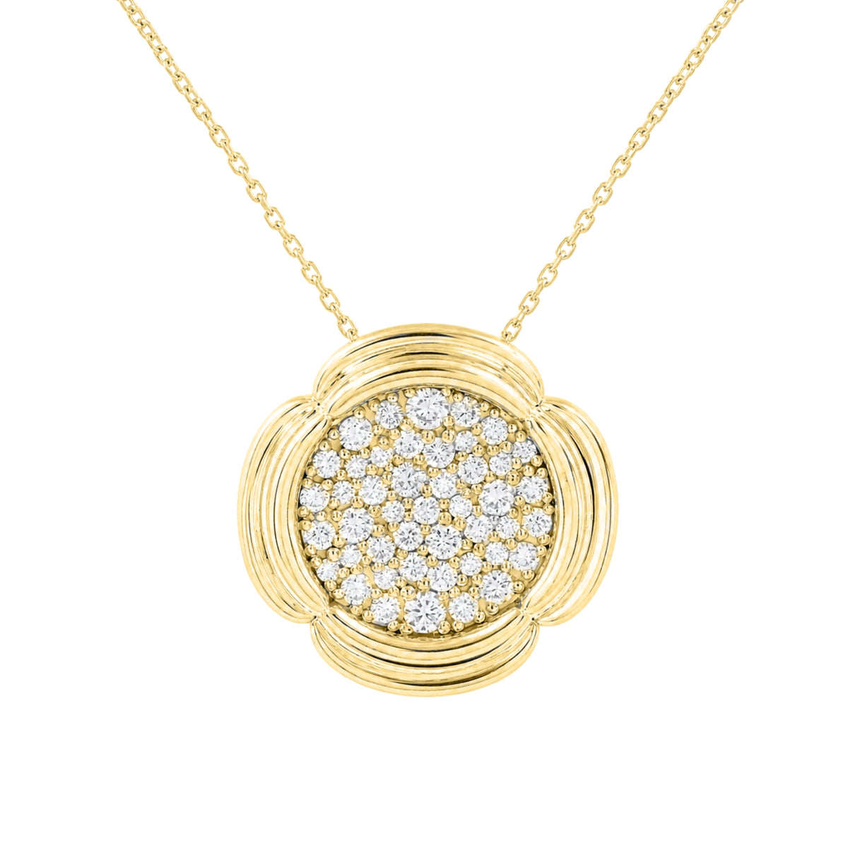 1 ctw Round Cluster Pendant Necklace
