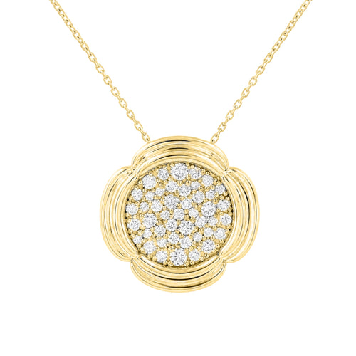 1 ctw Round Cluster Pendant Necklace