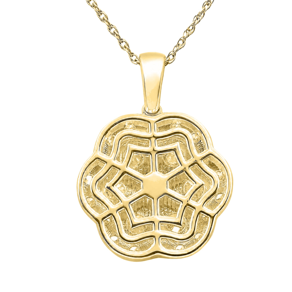 Diamonair Lab Grown Diamond (F/VS+) 3.00 carat Round cut Sterling Silver Cluster Pendant - Sterling Silver | Gold over Silver