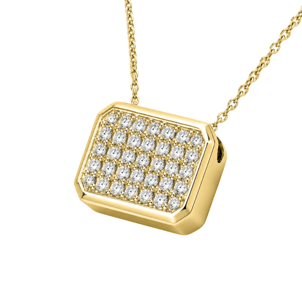 Diamonair Lab Grown Diamond (F/VS+) 2.00 carat Round cut Sterling Silver Circle Pendant - Sterling Silver | Gold over Silver