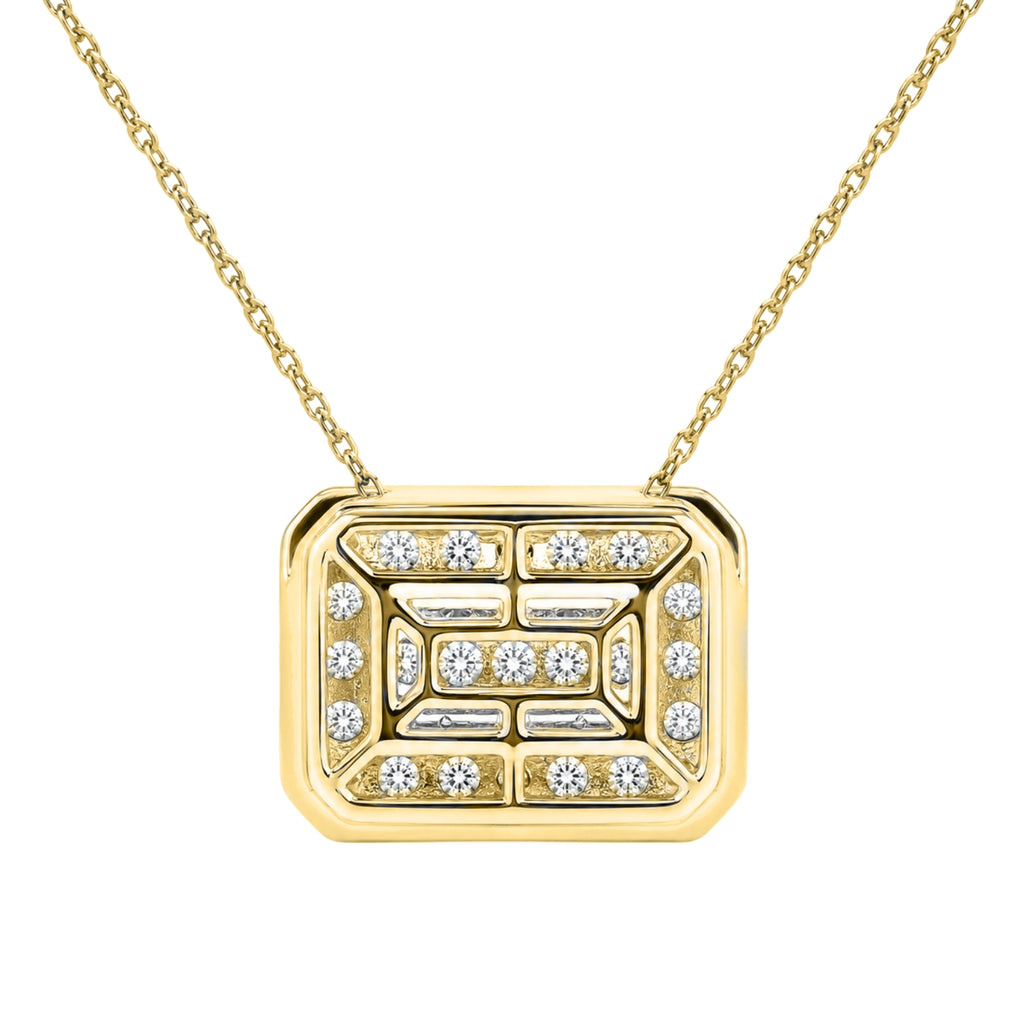 Diamonair Lab Grown Diamond (F/VS+) 2.00 carat Round cut Sterling Silver Circle Pendant - Sterling Silver | Gold over Silver