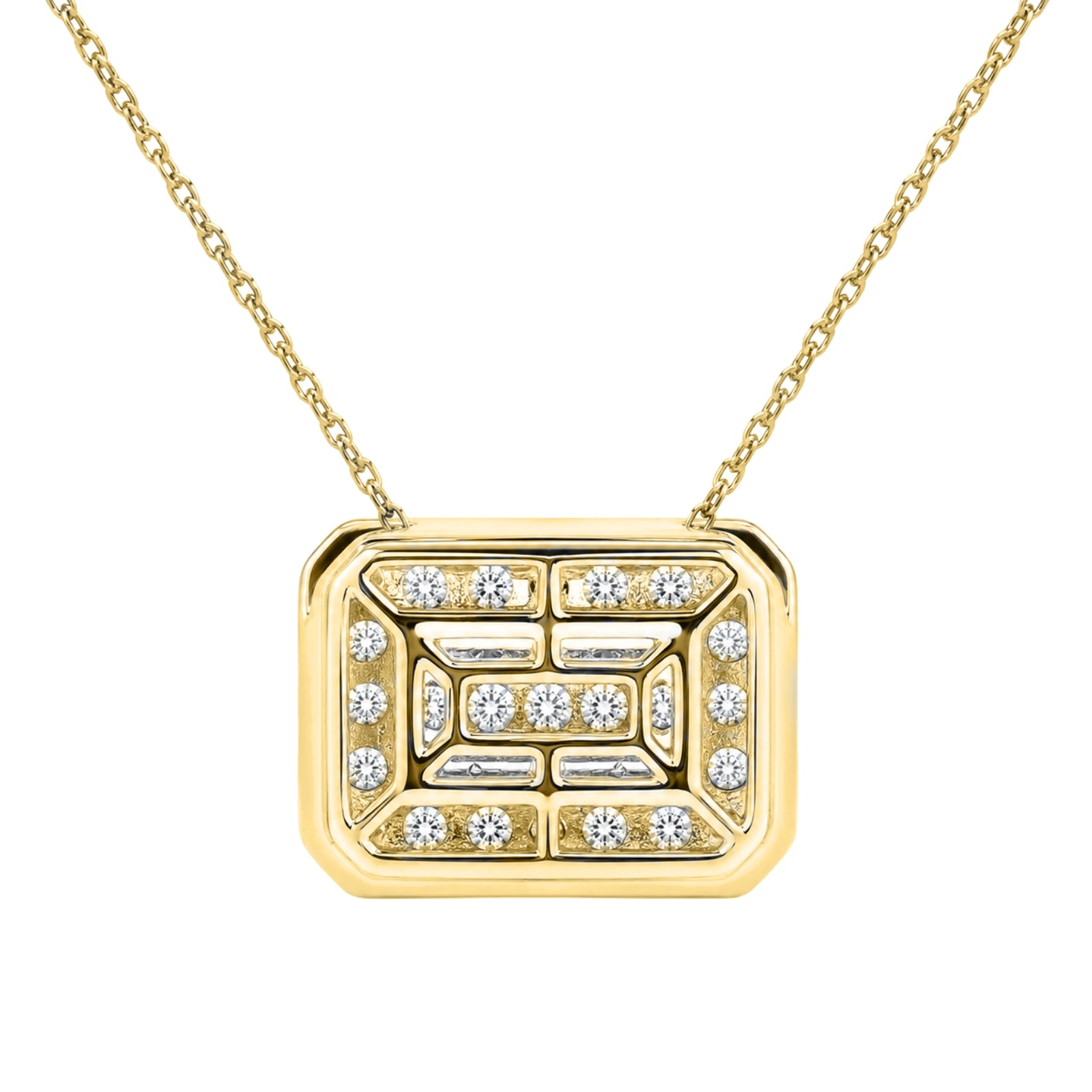 Diamonair Lab Grown Diamond (F/VS+) 2.00 carat Round cut Sterling Silver Circle Pendant - Sterling Silver | Gold over Silver