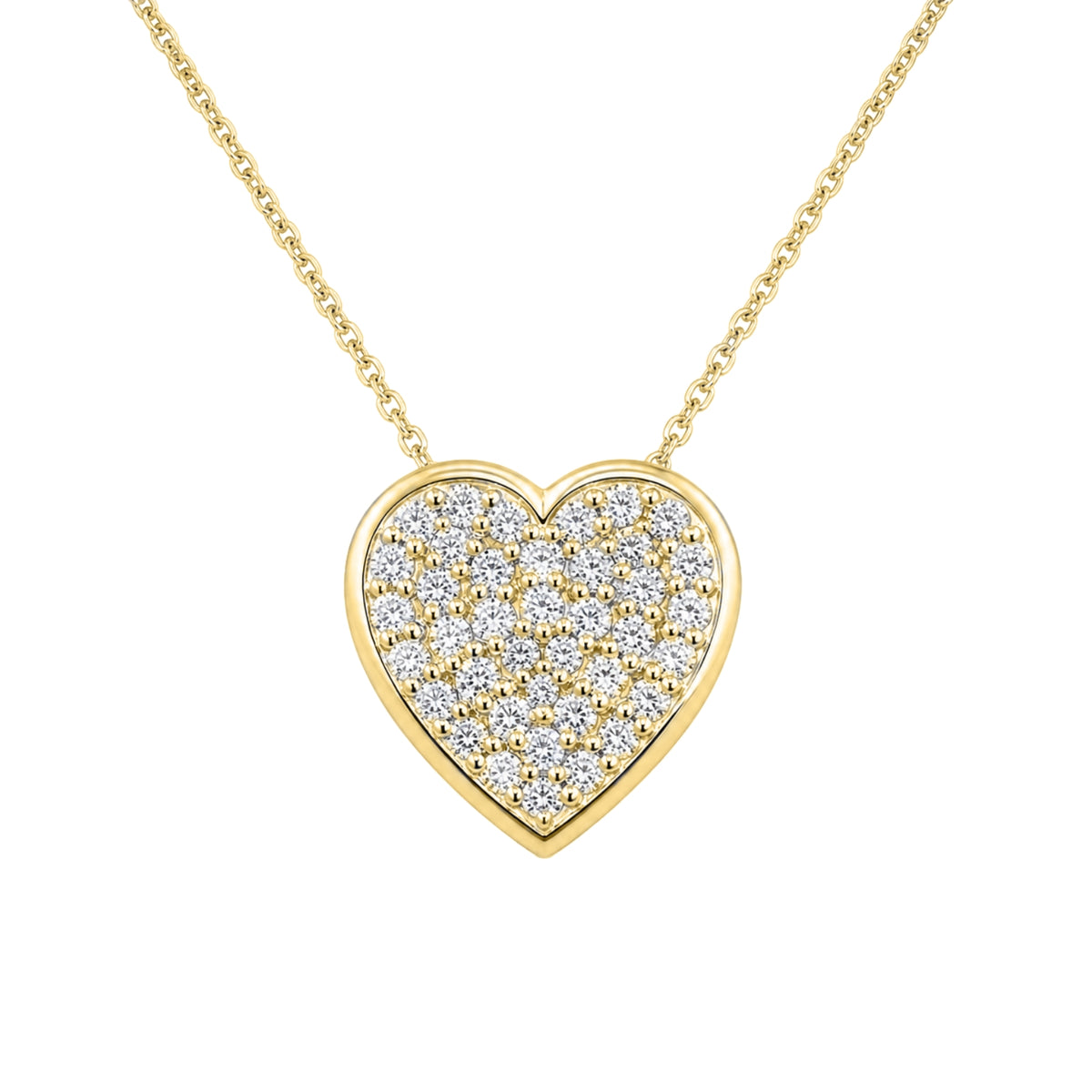 1 ctw Round Heart Pendant Necklace