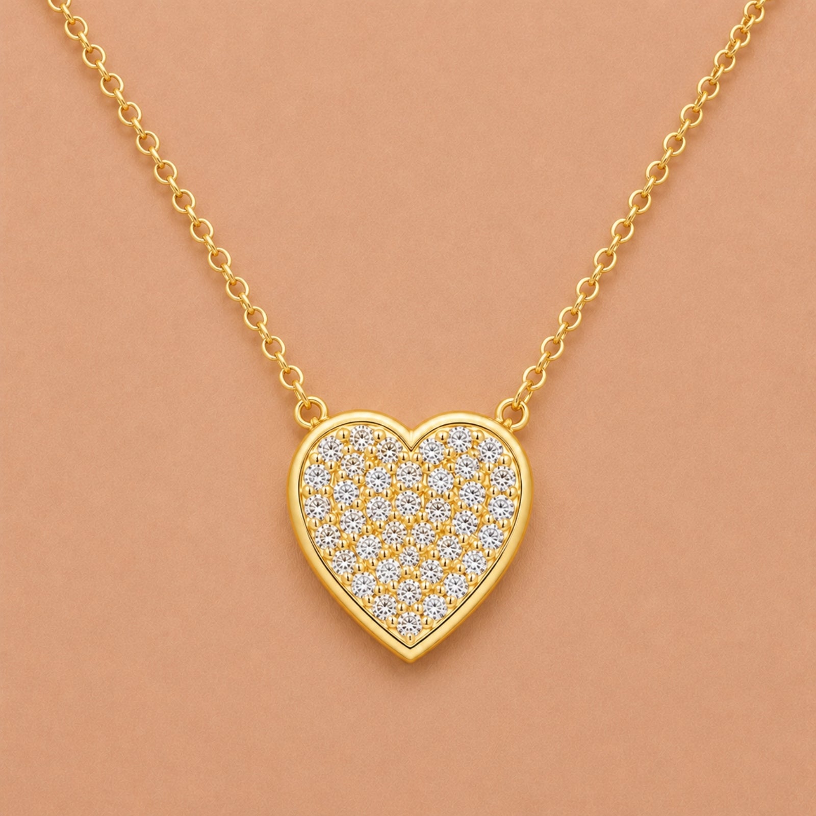 Diamonair Lab Grown Diamond (F/VS+) 1.00 carat Round cut Sterling Silver Heart Pendant - Sterling Silver
