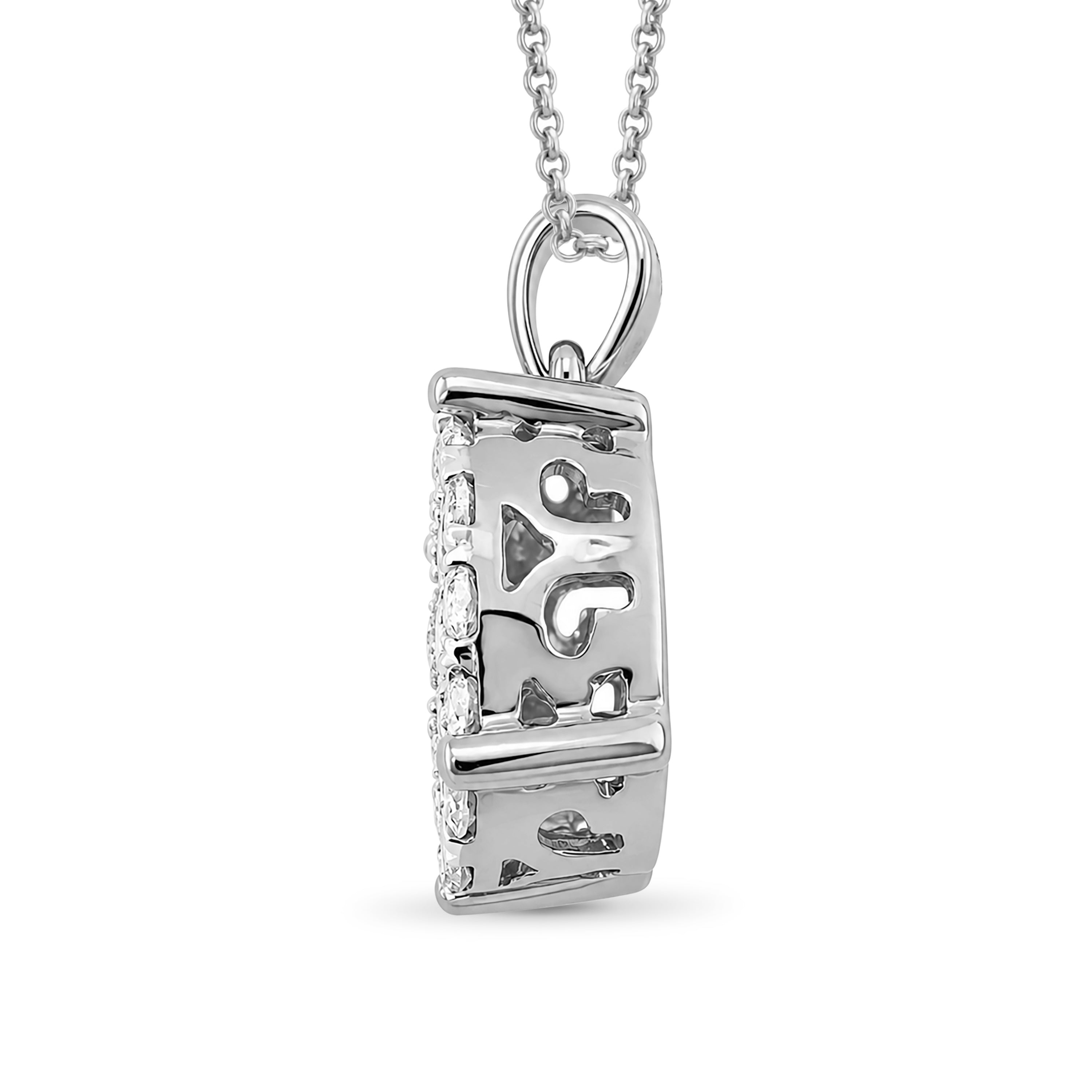 Diamonair Lab Grown Diamond (F/VS+) 1.00 carat Round cut Sterling Silver Cluster Pendant - Sterling Silver | Gold over Silver