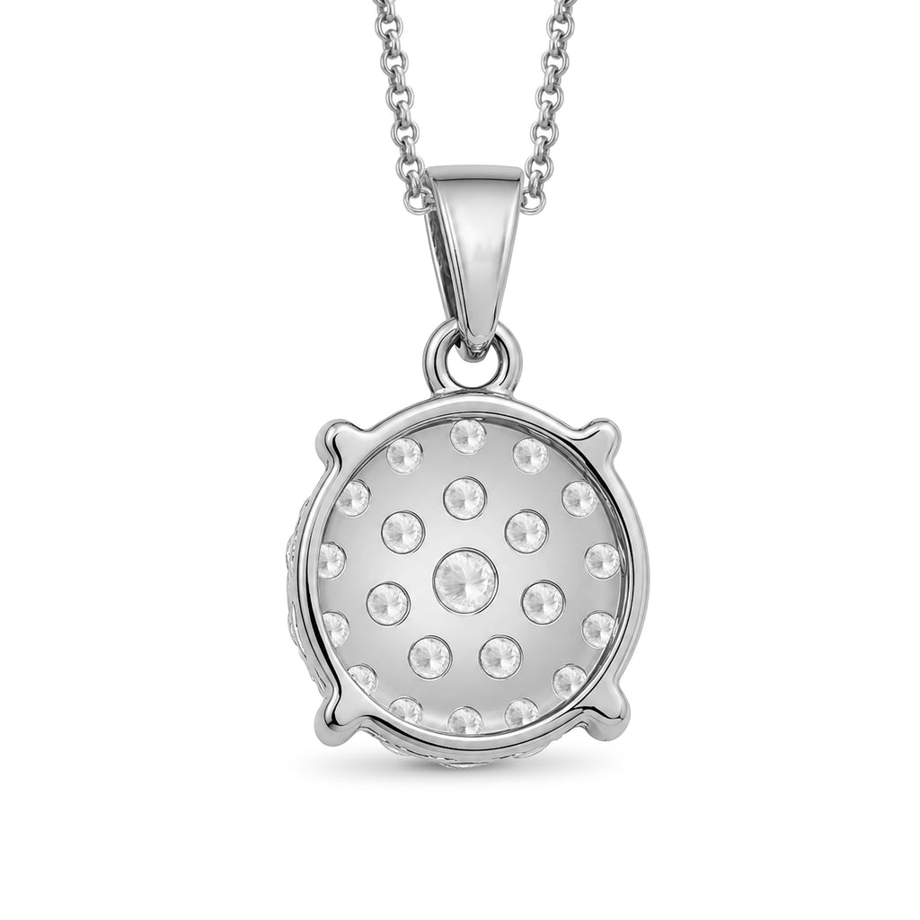 Diamonair Lab Grown Diamond (F/VS+) 1.00 carat Round cut Sterling Silver Cluster Pendant - Sterling Silver | Gold over Silver