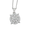 Diamonair Lab Grown Diamond (F/VS+) 1.00 carat Round cut Sterling Silver Cluster Pendant - Sterling Silver | Gold over Silver
