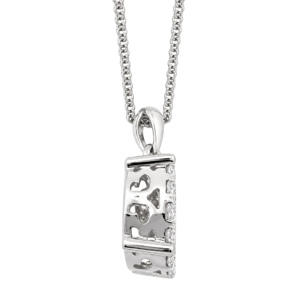 Diamonair Lab Grown Diamond (F/VS+) 1.00 carat Round cut Sterling Silver Cluster Pendant - Sterling Silver | Gold over Silver
