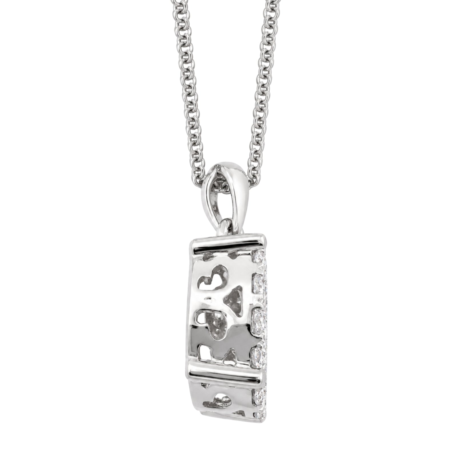 Diamonair Lab Grown Diamond (F/VS+) 1.00 carat Round cut Sterling Silver Cluster Pendant - Sterling Silver | Gold over Silver