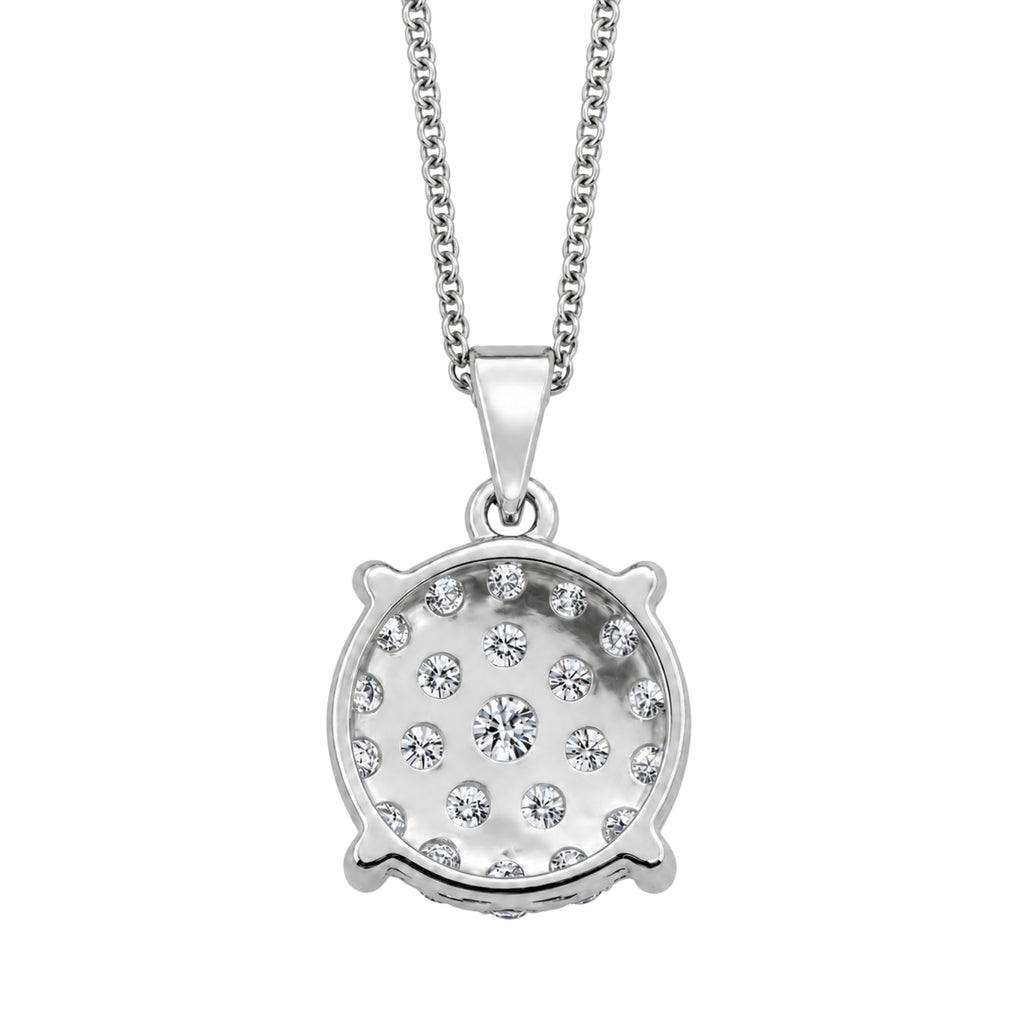 Diamonair Lab Grown Diamond (F/VS+) 1.00 carat Round cut Sterling Silver Cluster Pendant - Sterling Silver | Gold over Silver