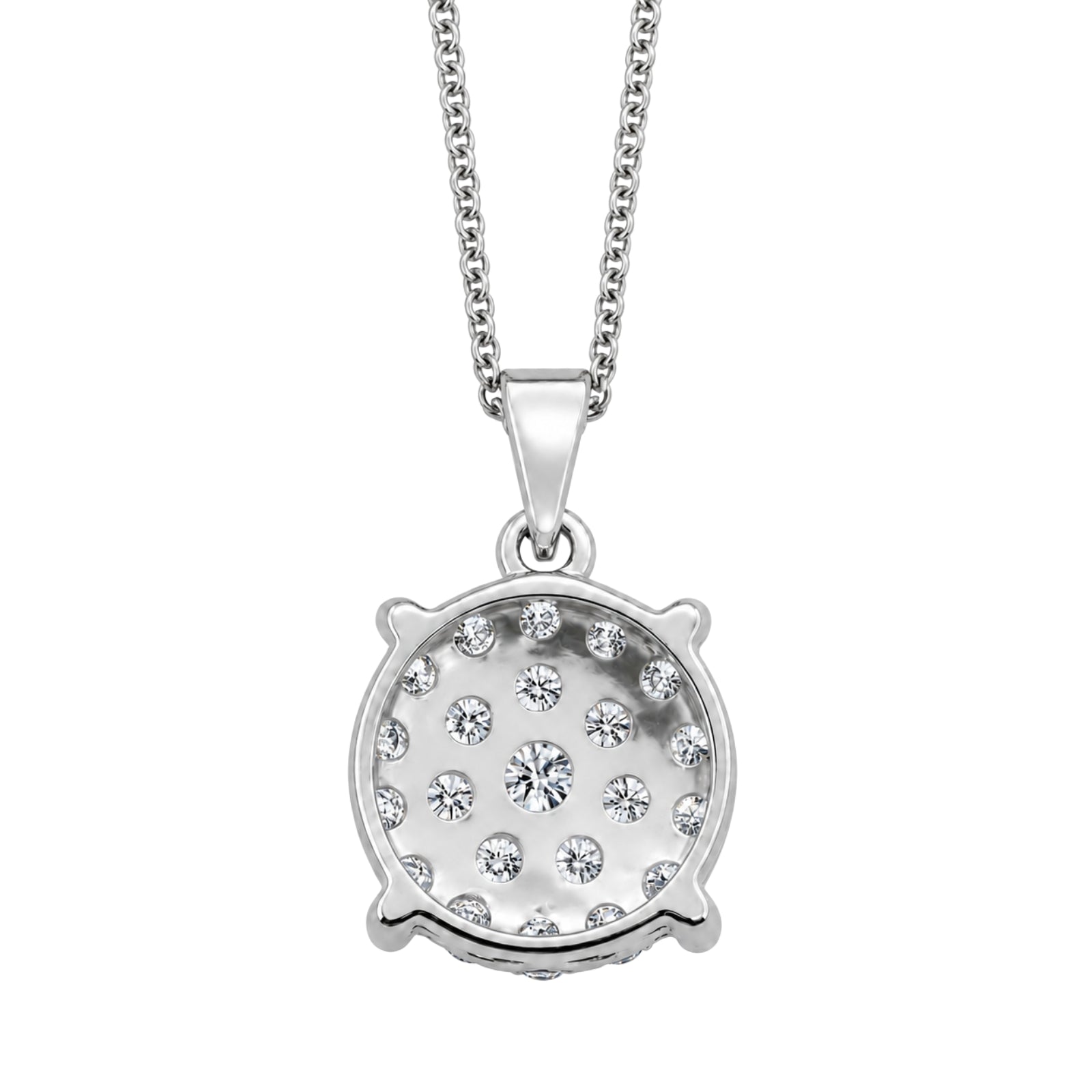 Diamonair Lab Grown Diamond (F/VS+) 1.00 carat Round cut Sterling Silver Cluster Pendant - Sterling Silver | Gold over Silver