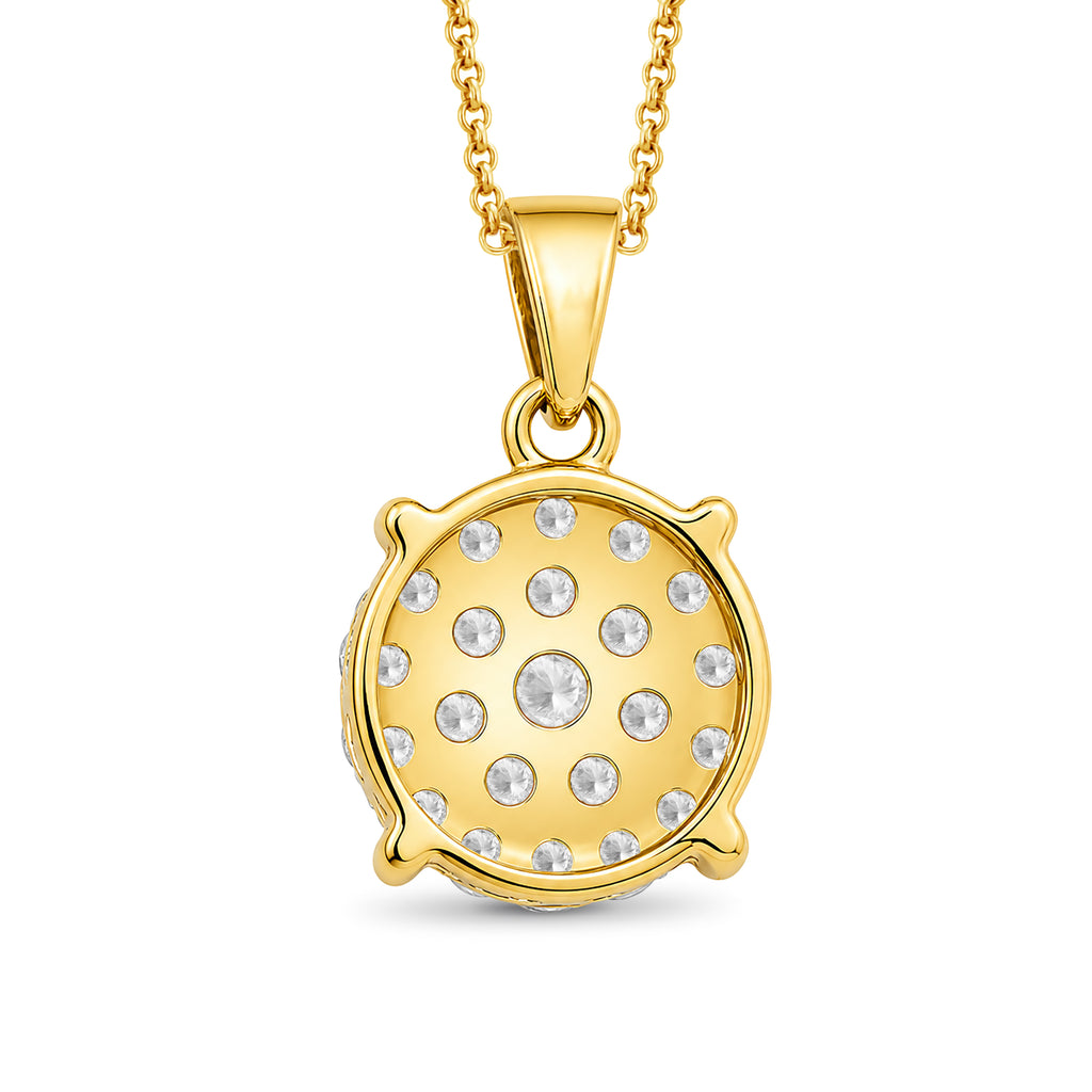 Diamonair Lab Grown Diamond (F/VS+) 1.00 carat Round cut Sterling Silver Cluster Pendant - Sterling Silver | Gold over Silver