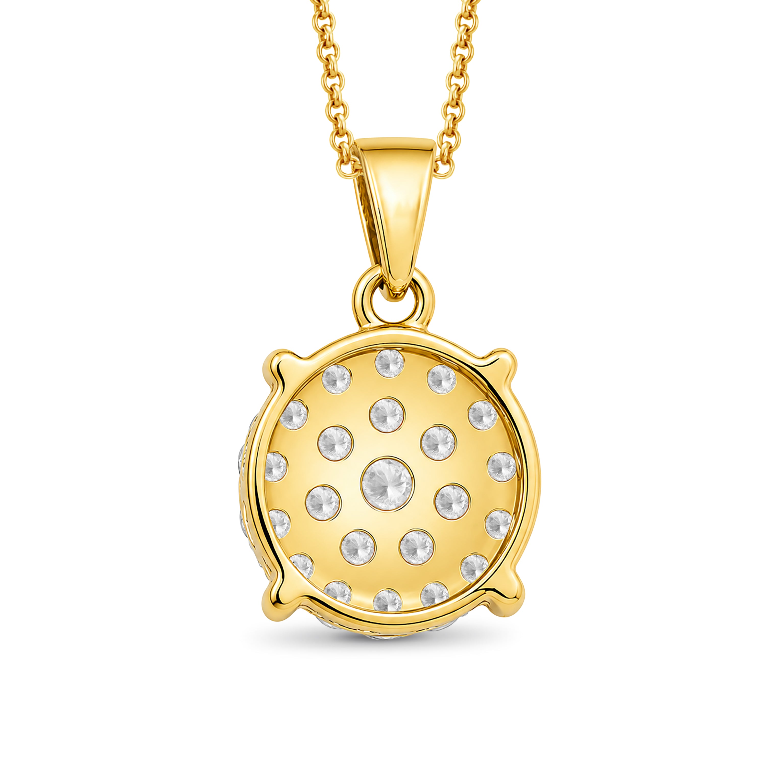 Diamonair Lab Grown Diamond (F/VS+) 1.00 carat Round cut Sterling Silver Cluster Pendant - Sterling Silver | Gold over Silver