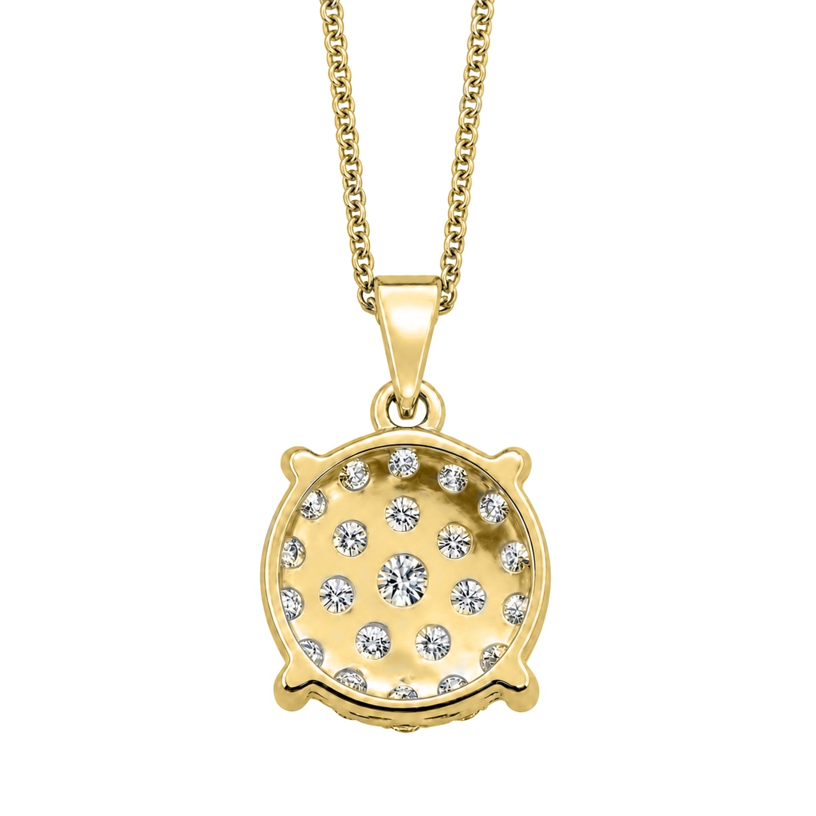 Diamonair Lab Grown Diamond (F/VS+) 1.00 carat Round cut Sterling Silver Cluster Pendant - Sterling Silver | Gold over Silver
