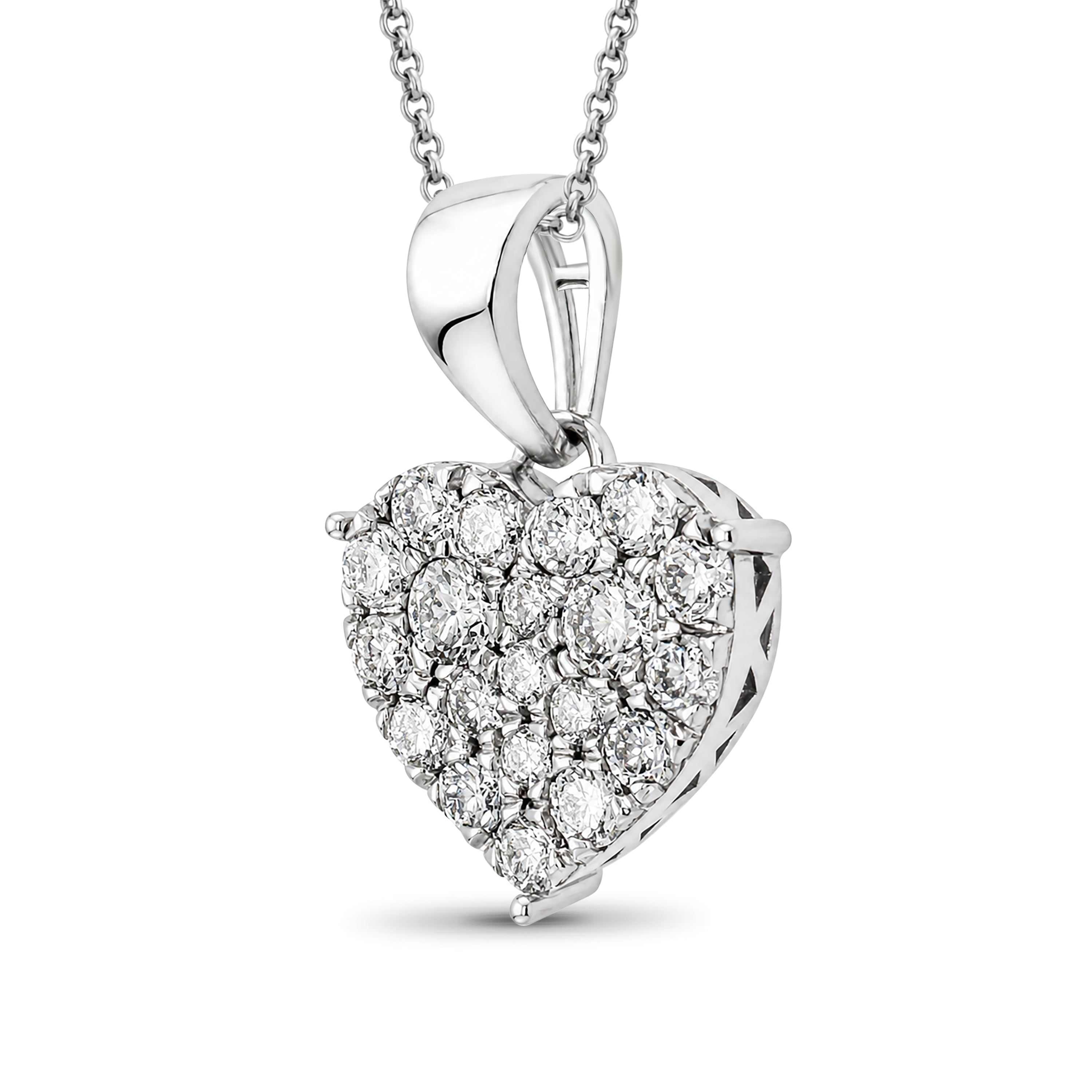 Diamonair Lab Grown Diamond (F/VS+) 1.00 carat Round cut Sterling Silver Heart Pendant - Sterling Silver | Gold over Silver