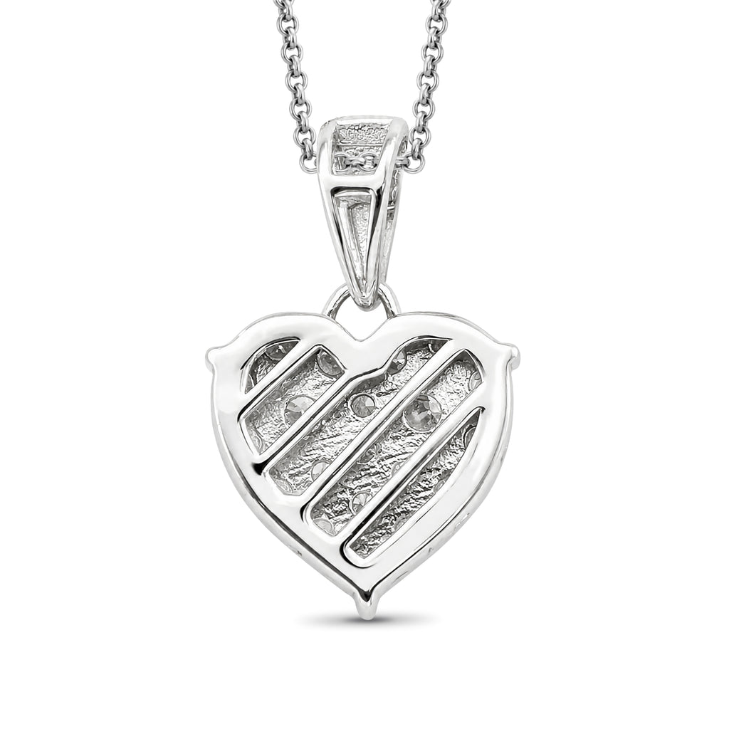 Diamonair Lab Grown Diamond (F/VS+) 1.00 carat Round cut Sterling Silver Heart Pendant - Sterling Silver | Gold over Silver