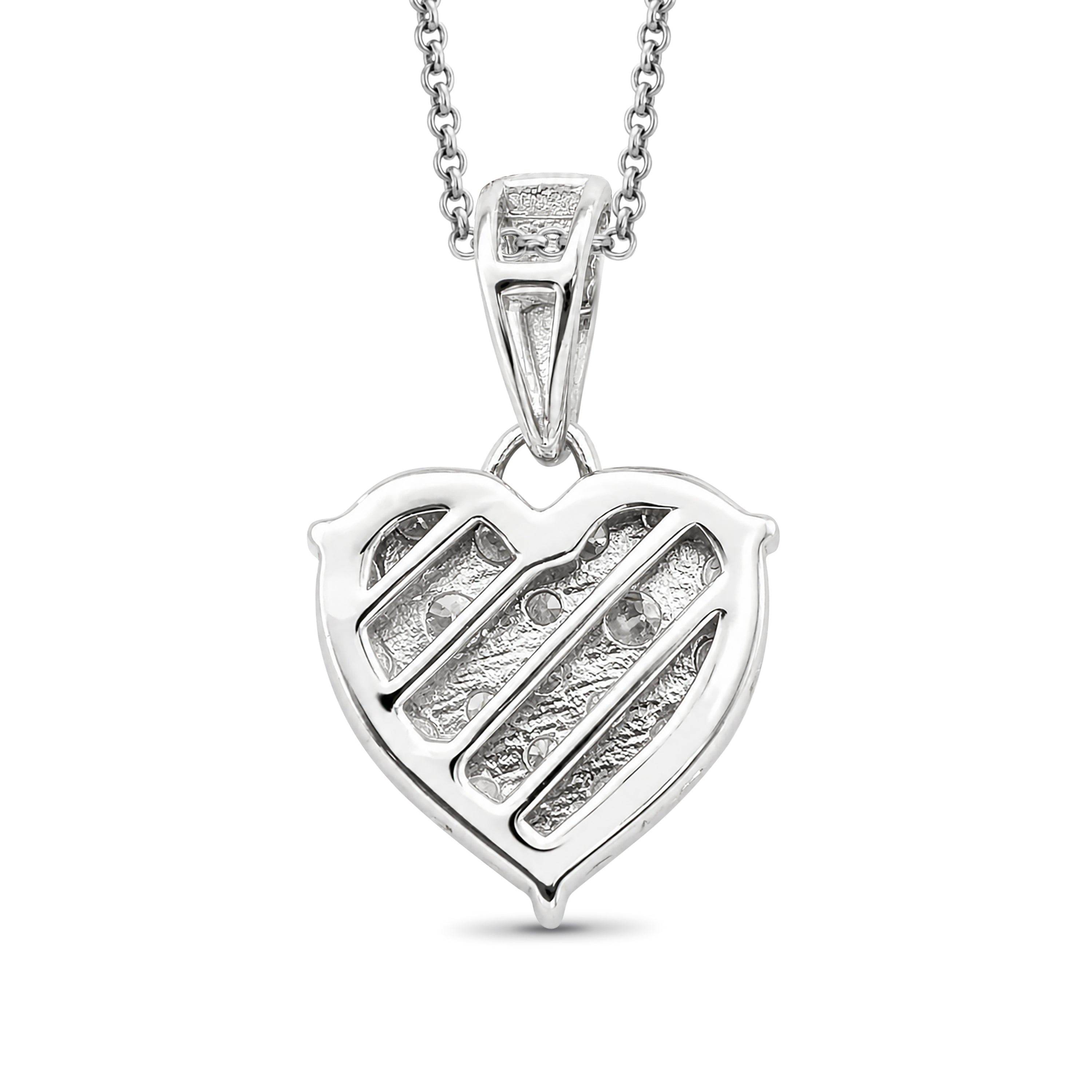 Diamonair Lab Grown Diamond (F/VS+) 1.00 carat Round cut Sterling Silver Heart Pendant - Sterling Silver | Gold over Silver
