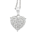 Diamonair Lab Grown Diamond (F/VS+) 1.00 carat Round cut Sterling Silver Heart Pendant - Sterling Silver | Gold over Silver