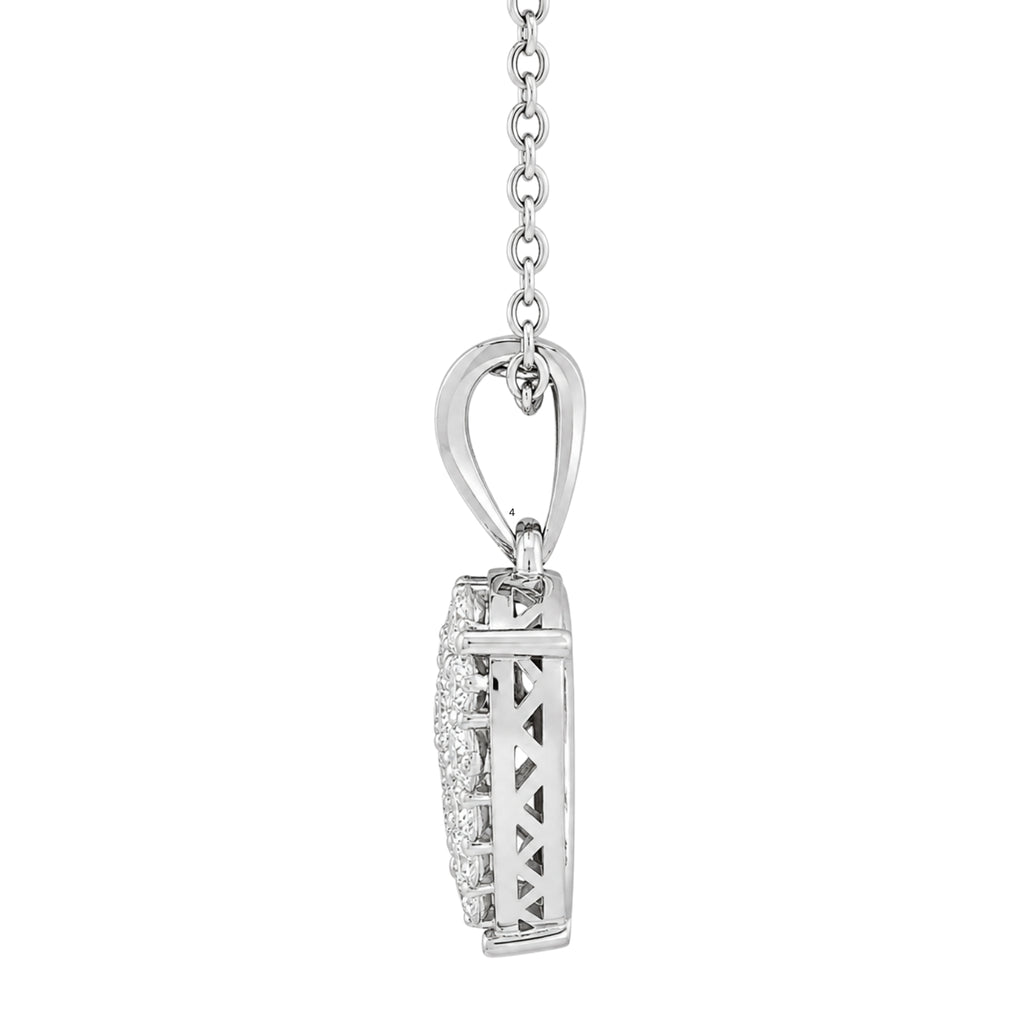 Diamonair Lab Grown Diamond (F/VS+) 1.00 carat Round cut Sterling Silver Heart Pendant - Sterling Silver | Gold over Silver