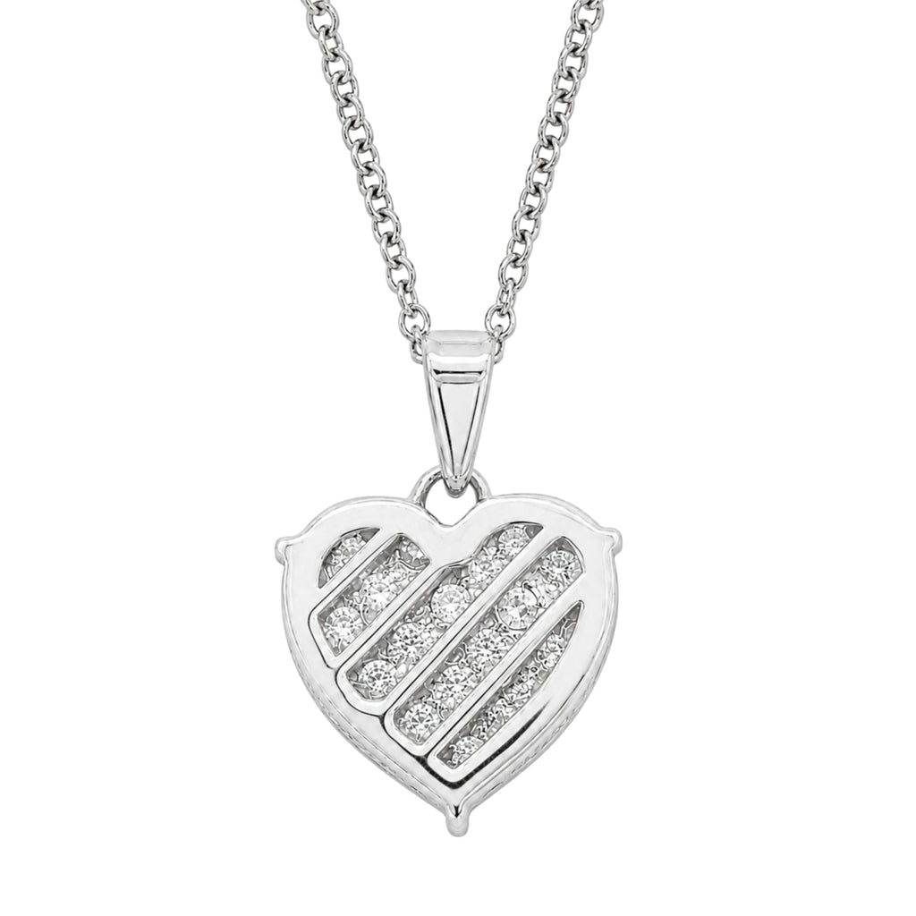 Diamonair Lab Grown Diamond (F/VS+) 1.00 carat Round cut Sterling Silver Heart Pendant - Sterling Silver | Gold over Silver