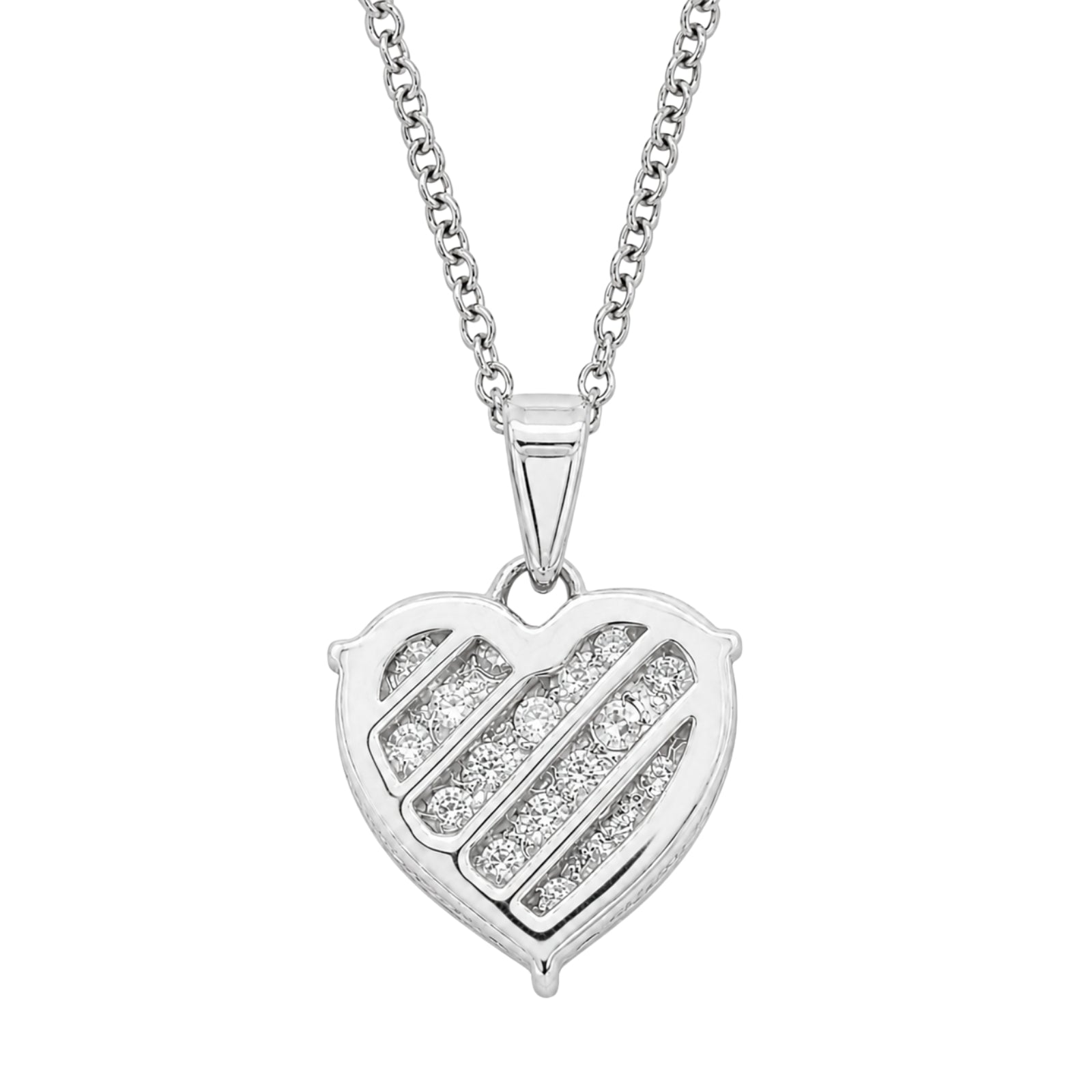 Diamonair Lab Grown Diamond (F/VS+) 1.00 carat Round cut Sterling Silver Heart Pendant - Sterling Silver | Gold over Silver