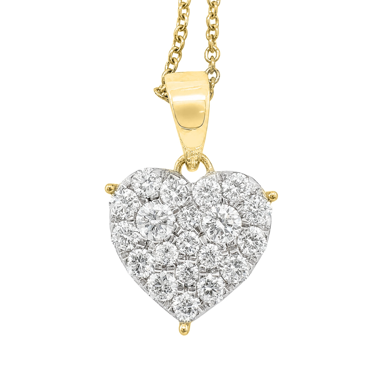 1 ctw Round Heart Pendant Necklace