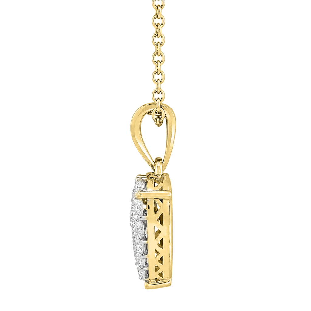 Diamonair Lab Grown Diamond (F/VS+) 1.00 carat Round cut Sterling Silver Heart Pendant - Sterling Silver | Gold over Silver