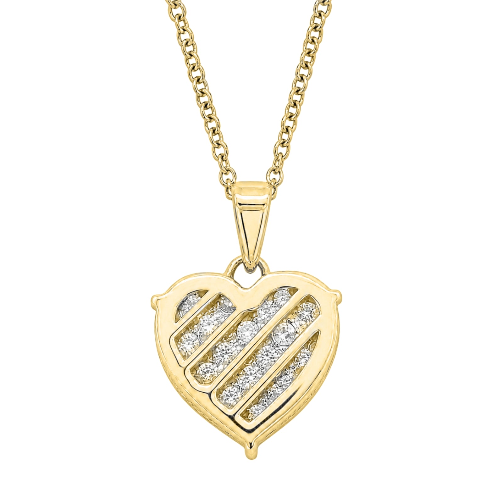 Diamonair Lab Grown Diamond (F/VS+) 1.00 carat Round cut Sterling Silver Heart Pendant - Sterling Silver | Gold over Silver
